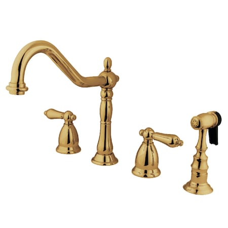 Kingston Brass KS1792ALBS Widespread Kitchen Faucet, Polished Brass KS1792ALBS